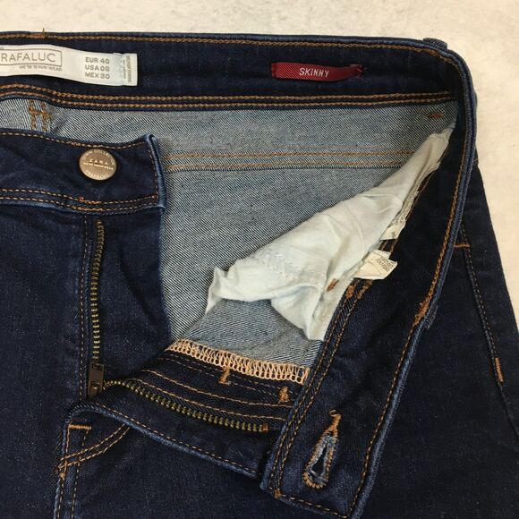 Zara Trafuluc Denim Collection Womens 8 High Rise Skinny Jean Dark Wash Blue - Picture 6 of 12